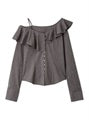 Snidel Asymmetric Off-Shoulder Ruffled Blouse High Quality