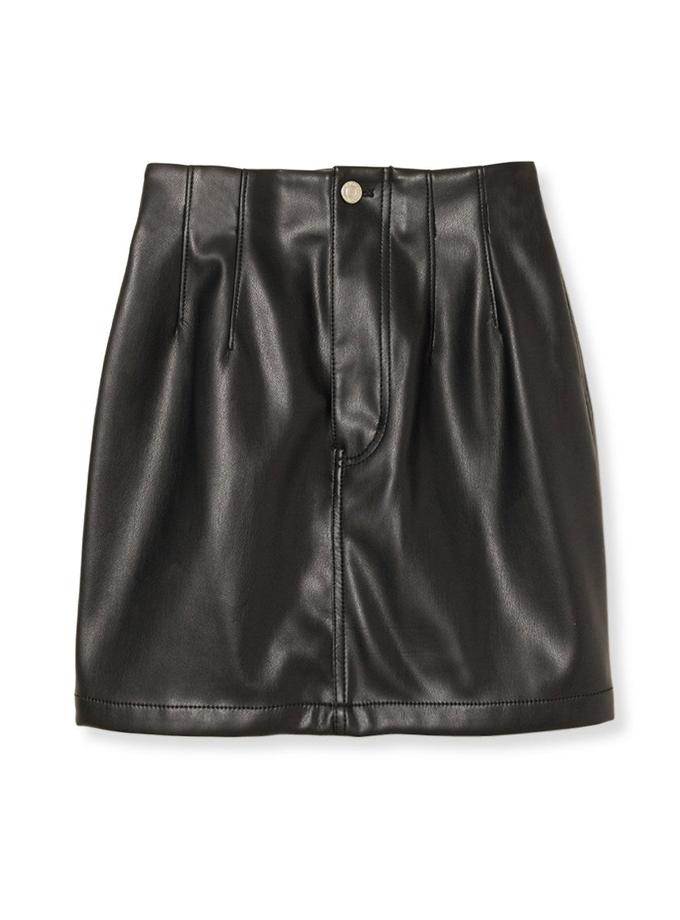 Snidel Black Leather Coated Mini Skirt Best Seller