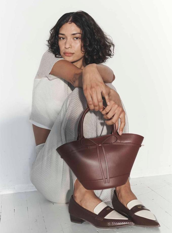 Snidel Bow Accent  Leather Tote New Arrival