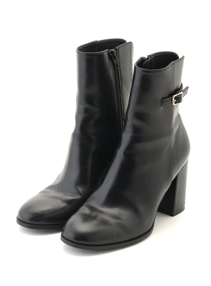 Snidel Chunky Heel Leather Ankle Boots For Sale