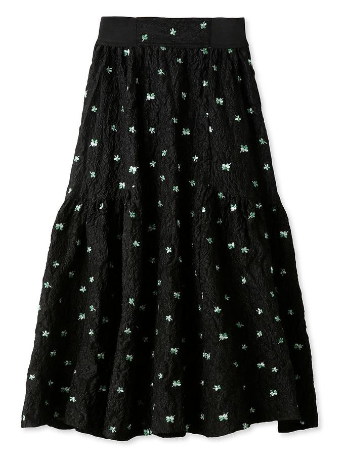 Snidel Embossed Jacquard Volume Gather Midi Skirt High Quality