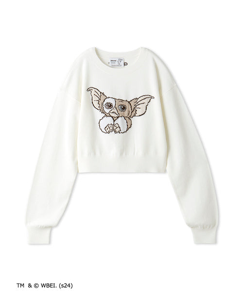 Snidel GREMLINS Special Order Jacquard Knit Cropped Sweater On Sale