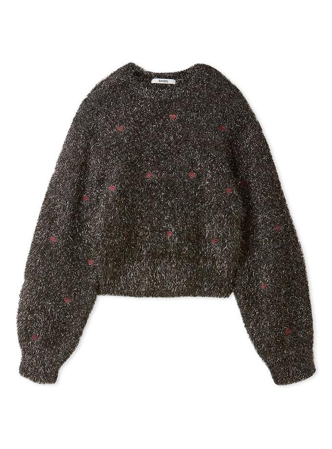 Snidel Heart Motif Trendy Knit Sweater For Sale