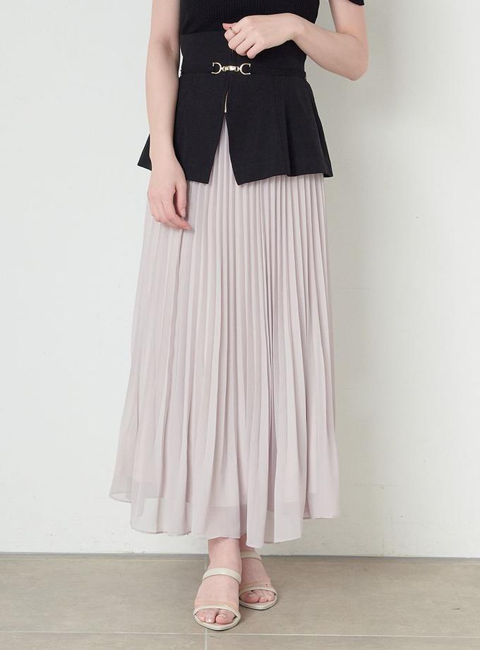 Snidel High-Waisted Belted Pleated Maxi Skirt New Arrival