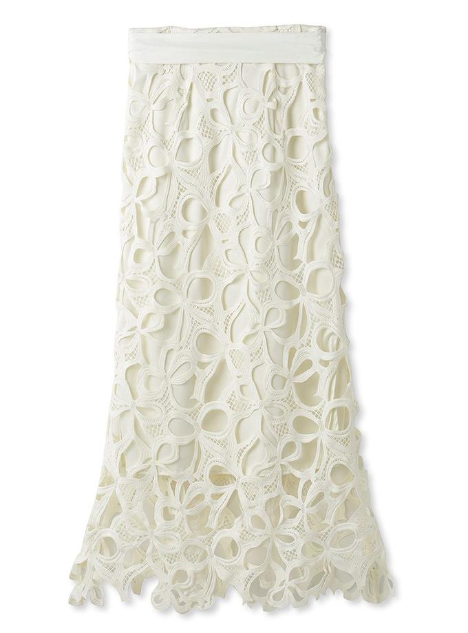 Snidel High Waisted Lace Cutout Maxi Skirt On Sale