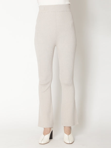 Snidel High Waisted Ribbed Knit Flared Pants Free shipping