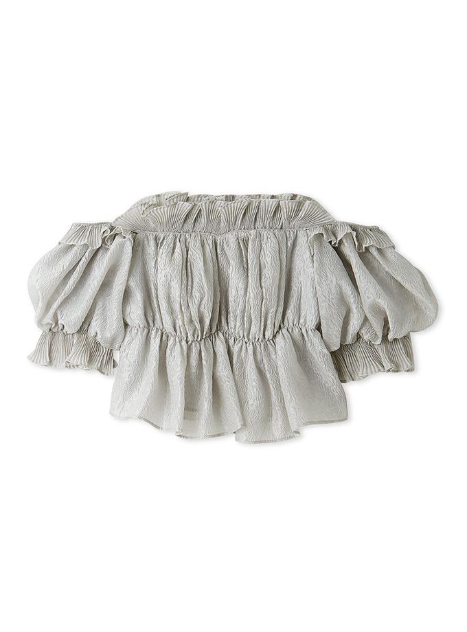 Snidel Jacquard Volume Gathered Off-Shoulder Ruffle Blouse On Sale