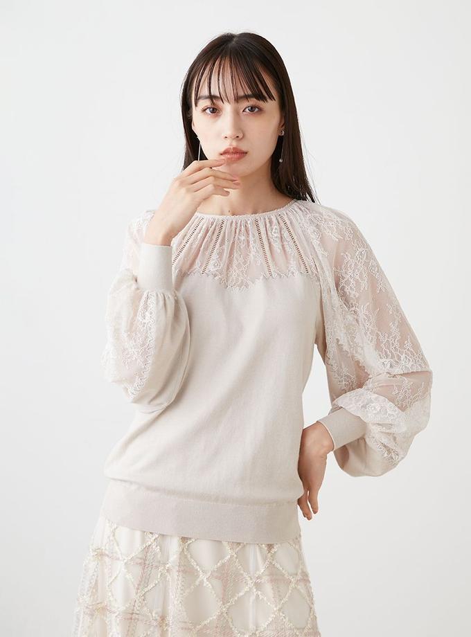 Snidel Lace Docking Knit Top Best Buy