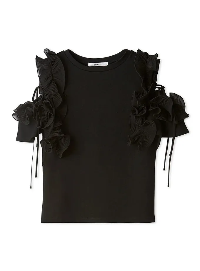 Snidel Pleated Ruffle Sleeve Top Free shipping