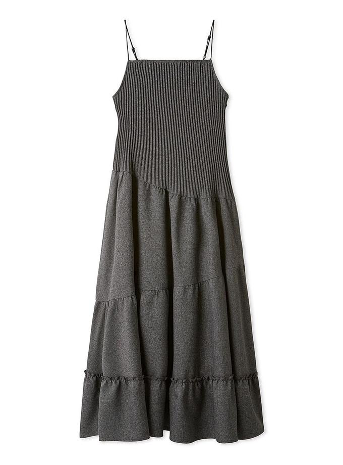 Snidel Pleated Varie Tiered Maxi Knit Dress New Arrival