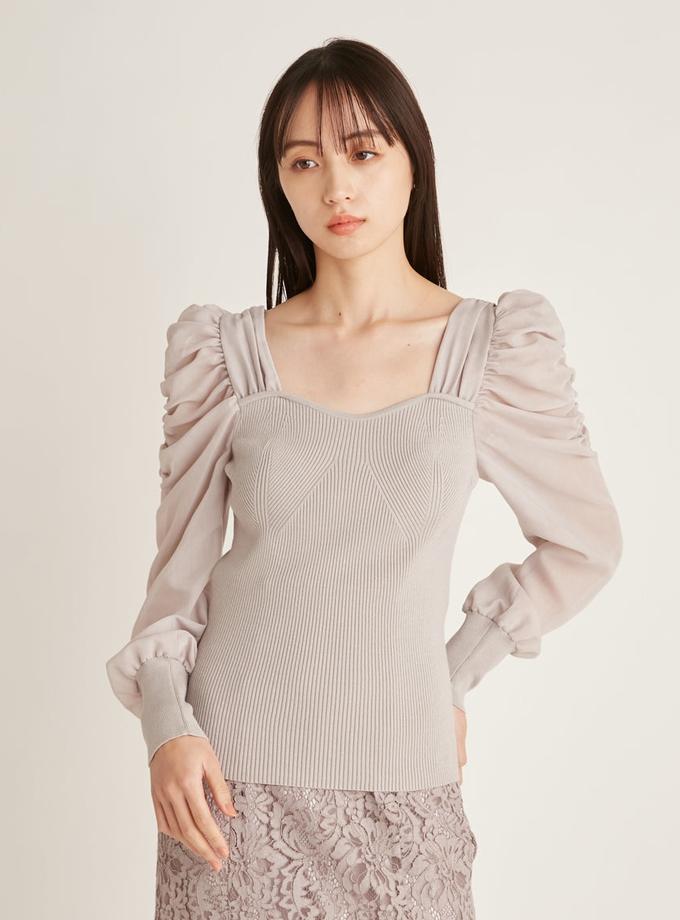 Snidel Puff Sleeve Knit Long Sleeve Top Same Day Delivery