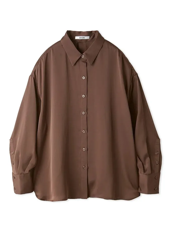 Snidel Relaxed Fit Satin Long Sleeve Shirt Best Buy