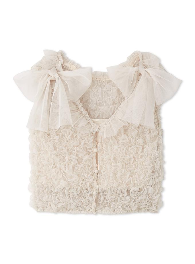 Snidel Ribbon Tie Shoulder Ruffle Crop Top Best Buy