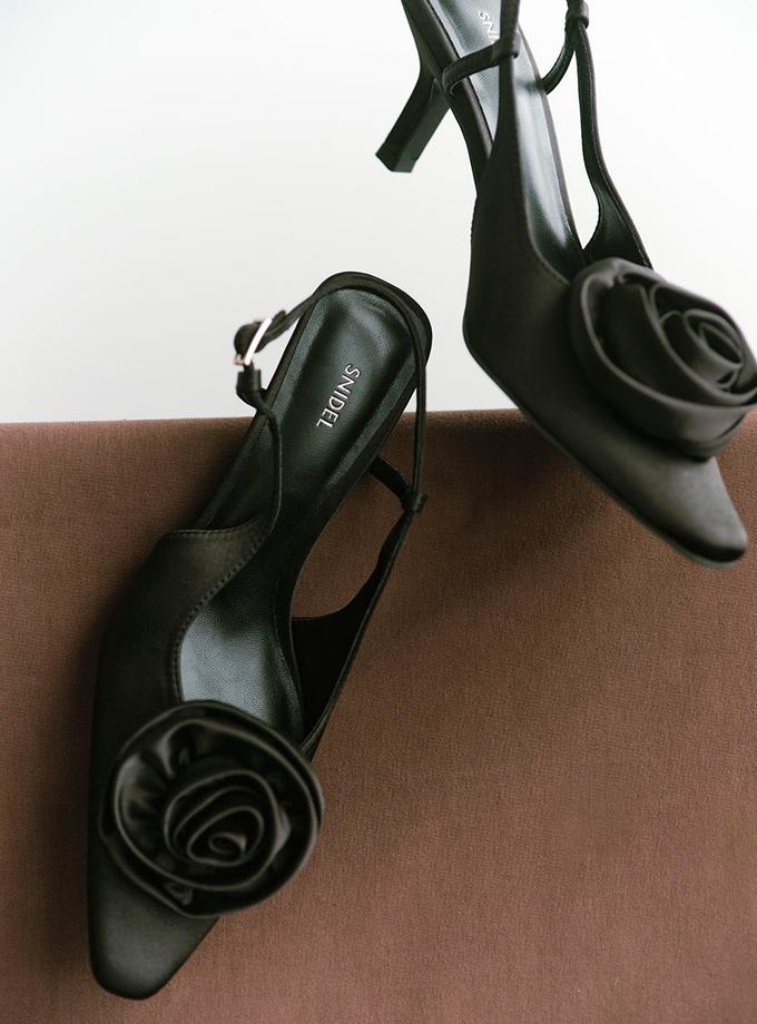 Snidel Satin Rose Kitten Heels Best Seller