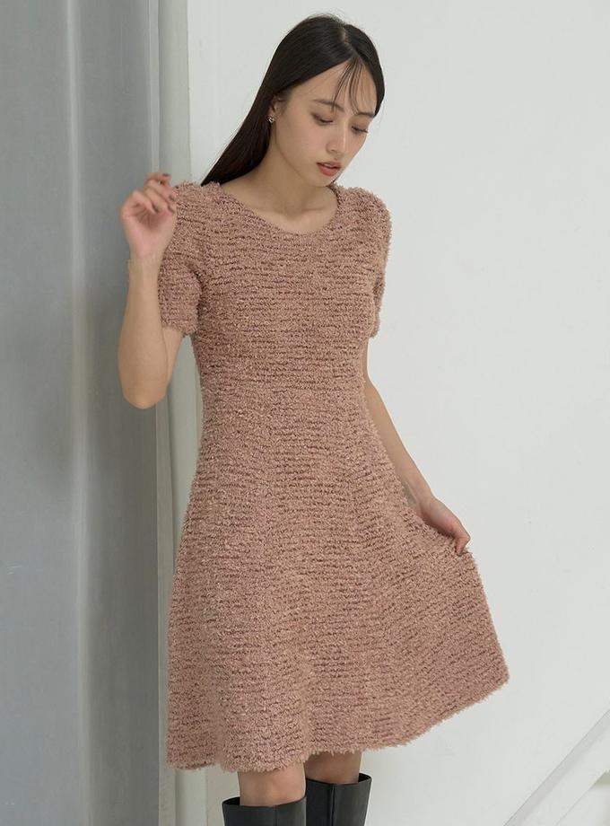 Snidel Short Sleeve Bouclé Knit Dress Best Seller