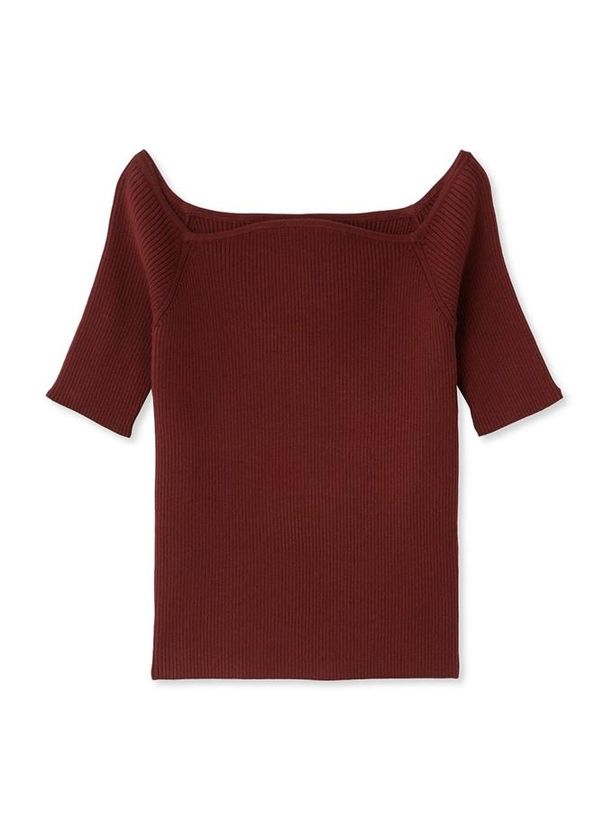 Snidel Simple Ribbed Off Shoulder Knit Top New Arrival