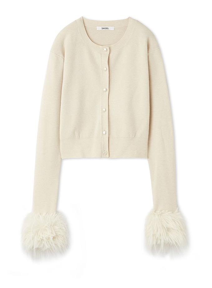 Snidel Sleeve Fur Cardigan On Sale