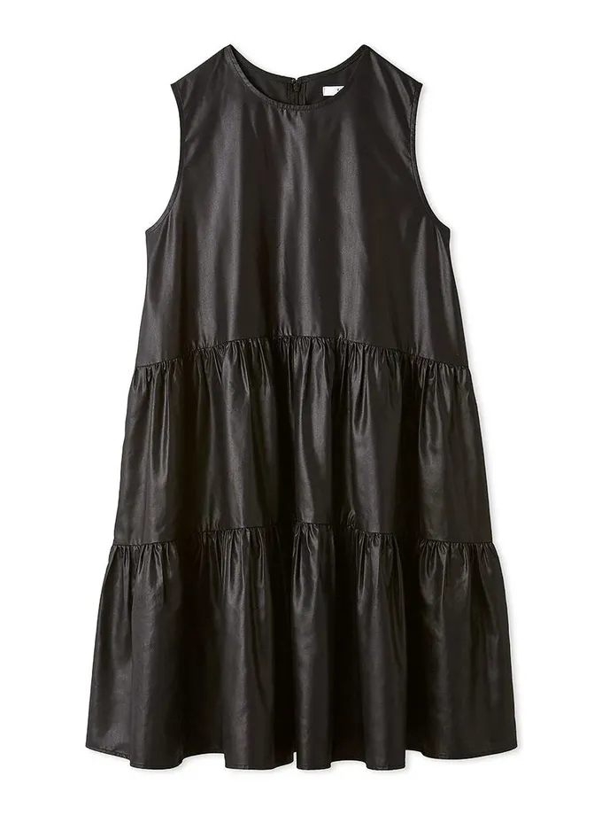 Snidel Sleeveless Tiered Faux Leather Mini Dress Best Price