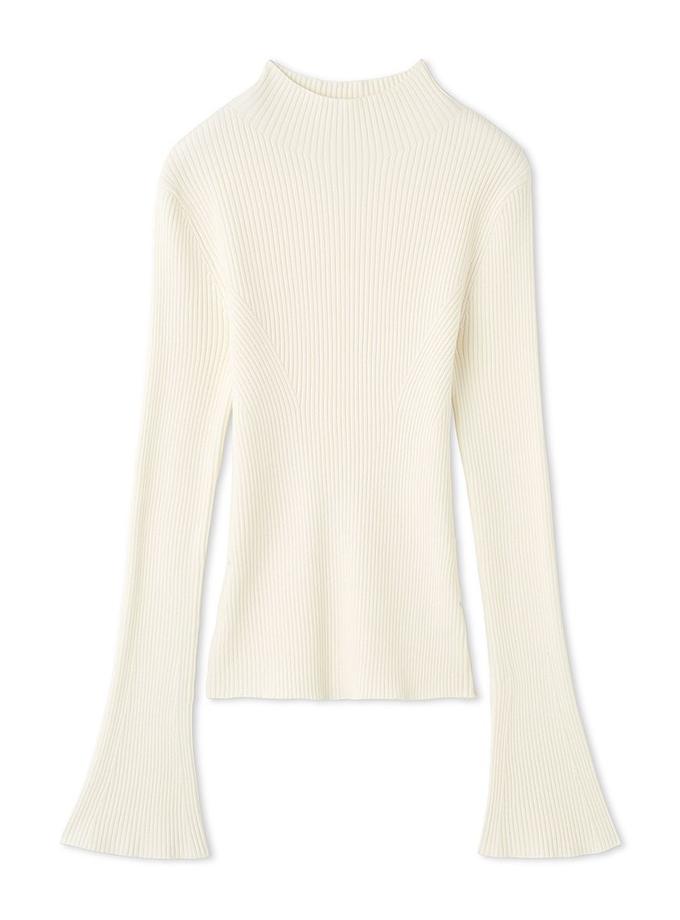 Snidel Slim Fit Ribbed Knit Bell Sleeve Sweater On Sale