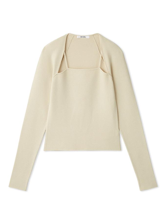 Snidel Square Neck Knit Long Sleeve On Sale