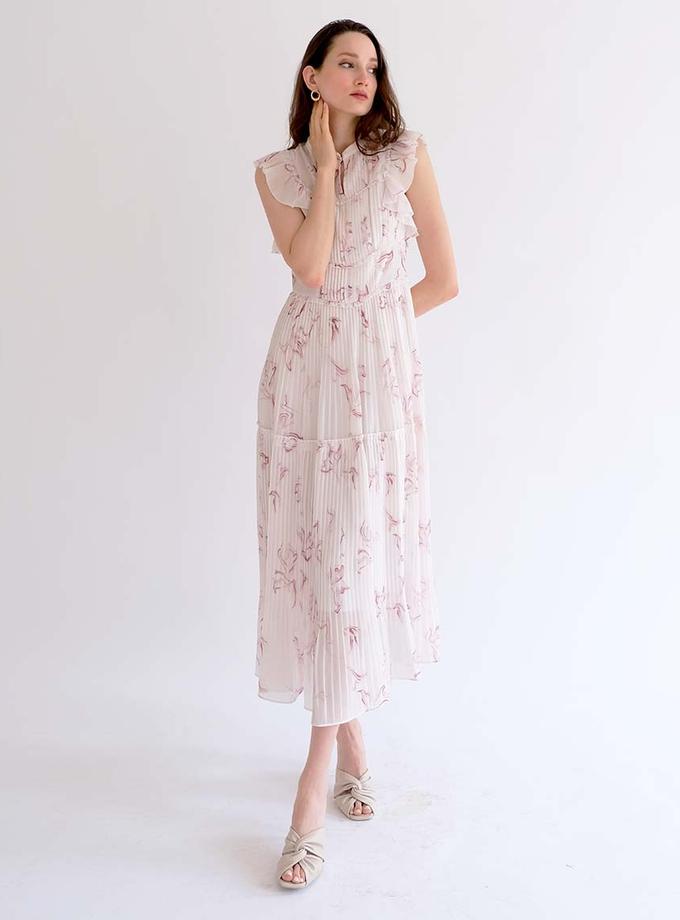 Snidel Sustainable Pleated Floral Maxi Dress Best Seller