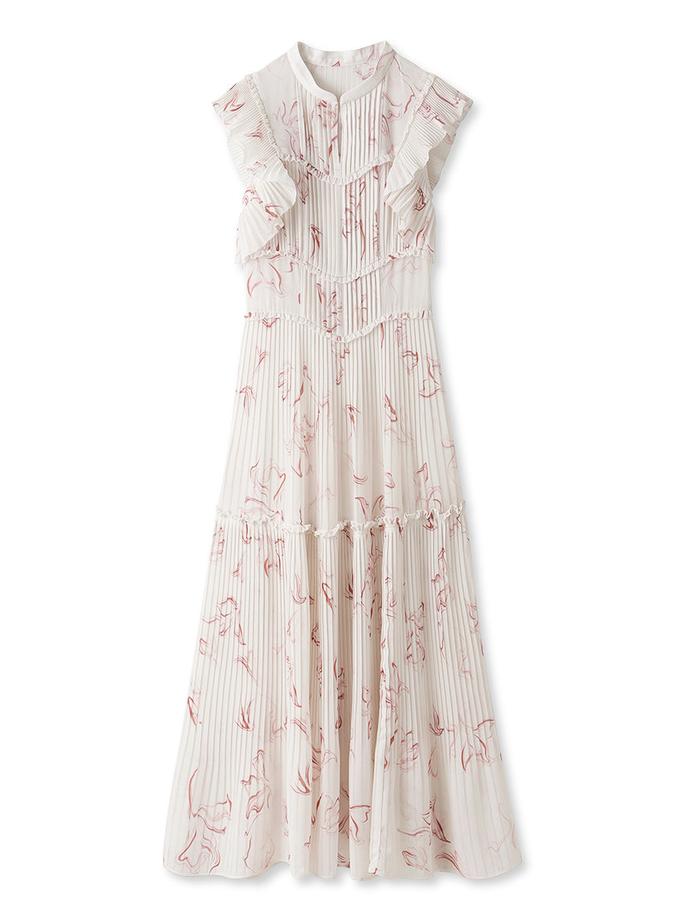 Snidel Sustainable Pleated Floral Maxi Dress Best Seller