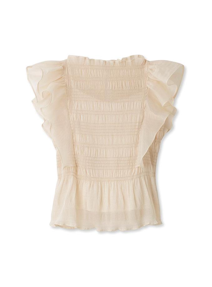 Snidel Sustainable Shirred Sheer Sleeveless Blouse Free shipping