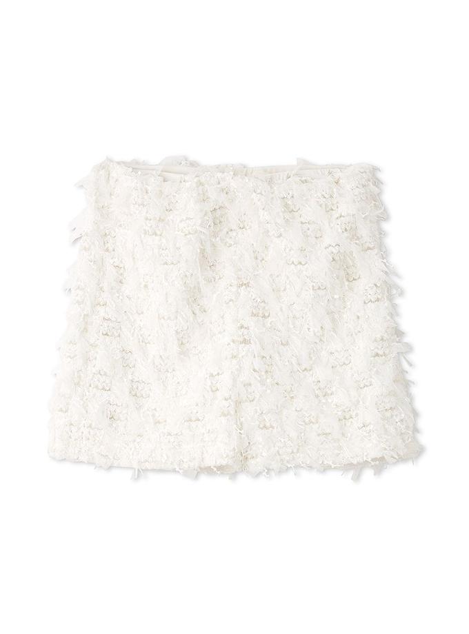 Snidel Textured Tulle Fringe High Waist Shorts High Quality