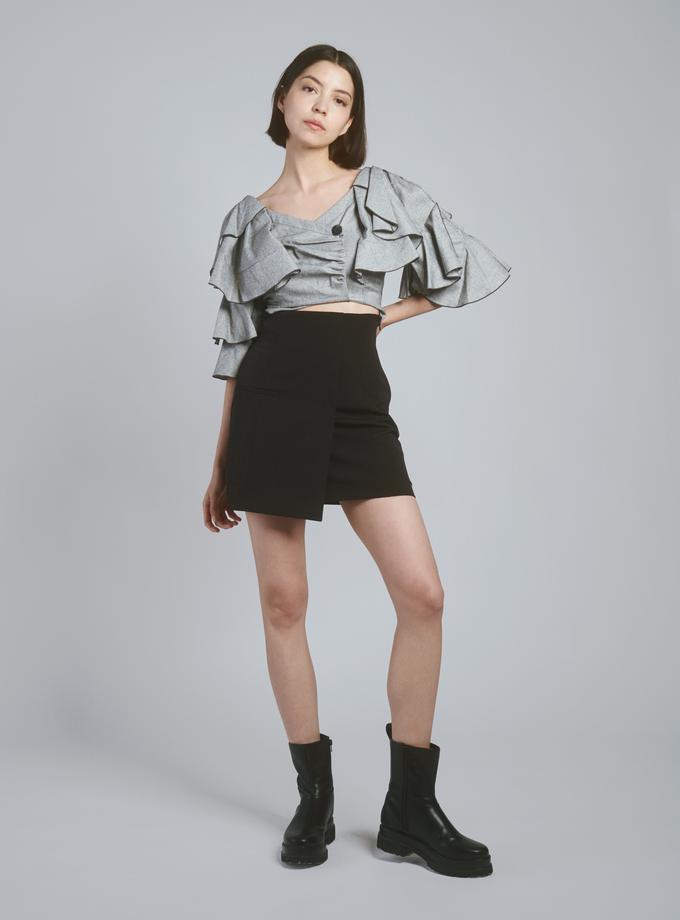 Snidel Tiered Ruffles Crop Blouse New Arrival