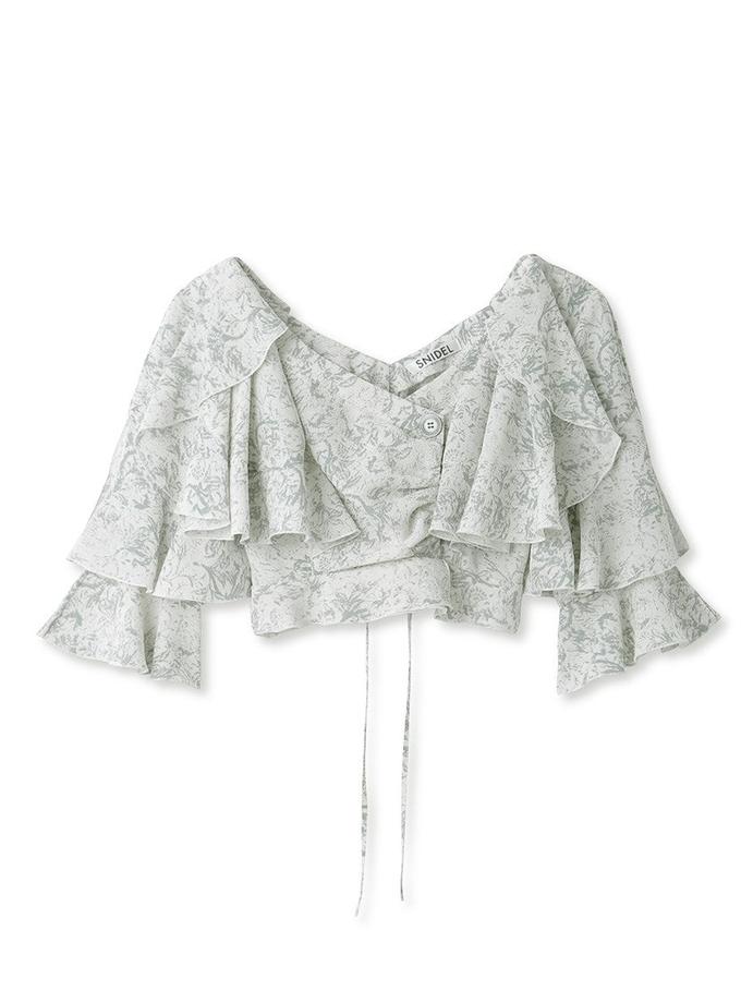 Snidel Tiered Ruffles Crop Blouse New Arrival