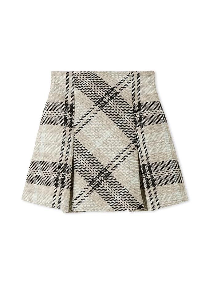 Snidel Vintage High-Waisted Plaid Flared Mini Skirt For Sale