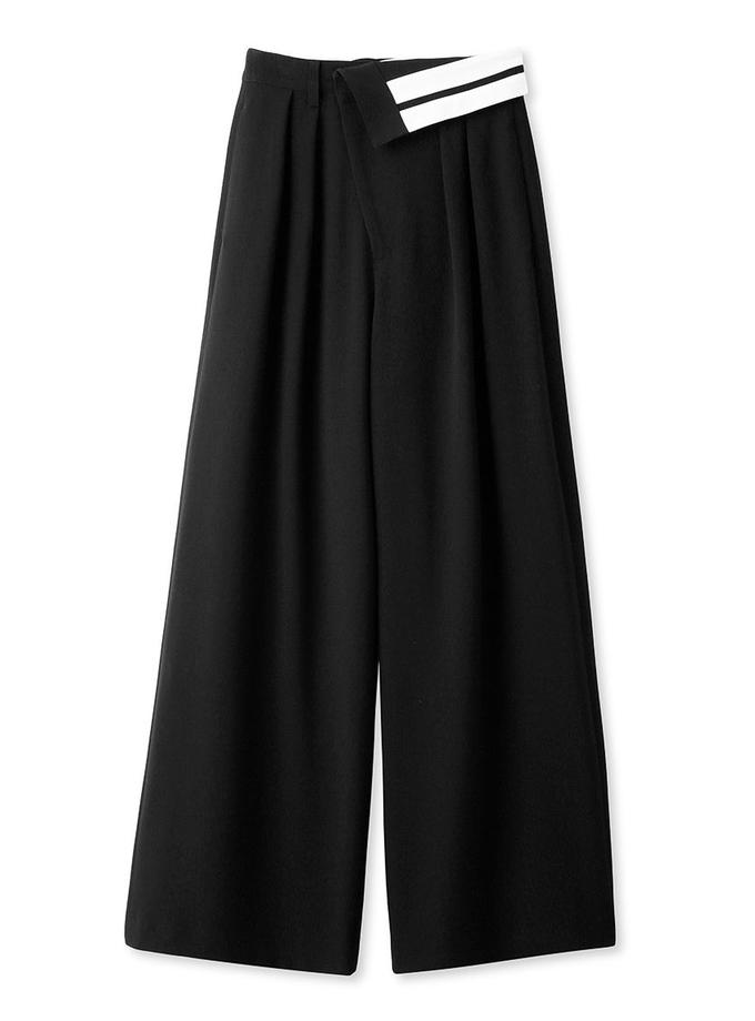 Snidel Wide-leg Pants With Contrast Double Waist Detail High Quality