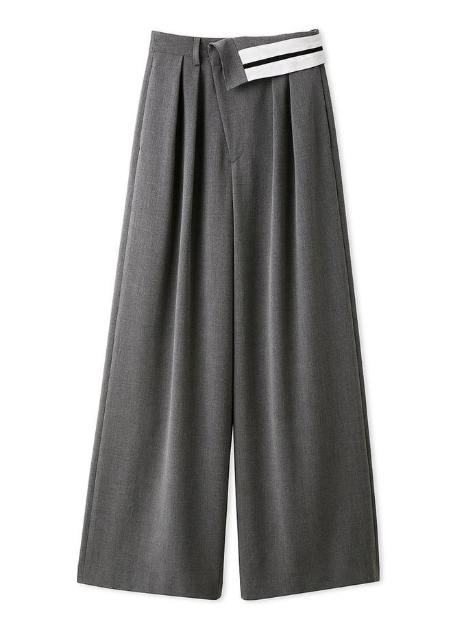 Snidel Wide-leg Pants With Contrast Double Waist Detail High Quality