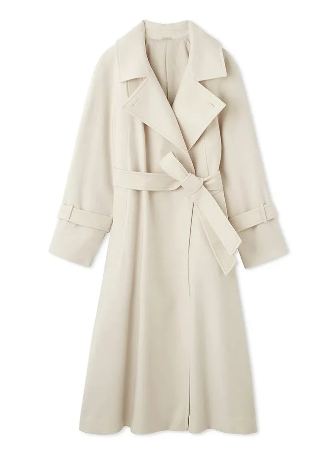 Snidel Wool Cashmere Stand Wrap Coat For Sale